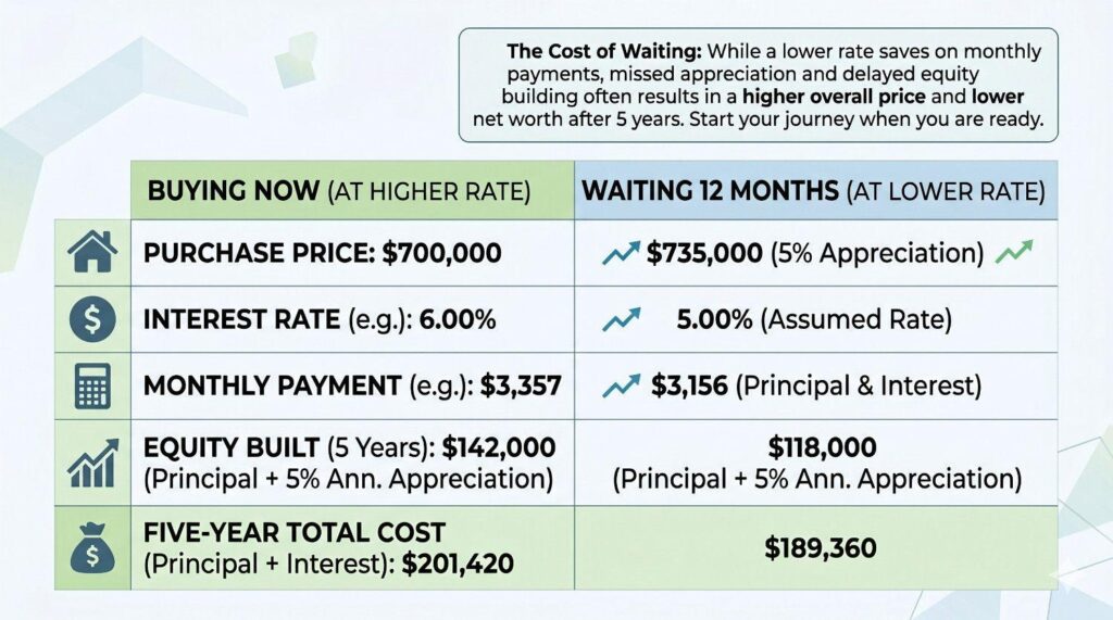 a comparison table analyzing buying a home now versus waiting 12 months a comparison table analyzing buying a home now versus waiting 12 months