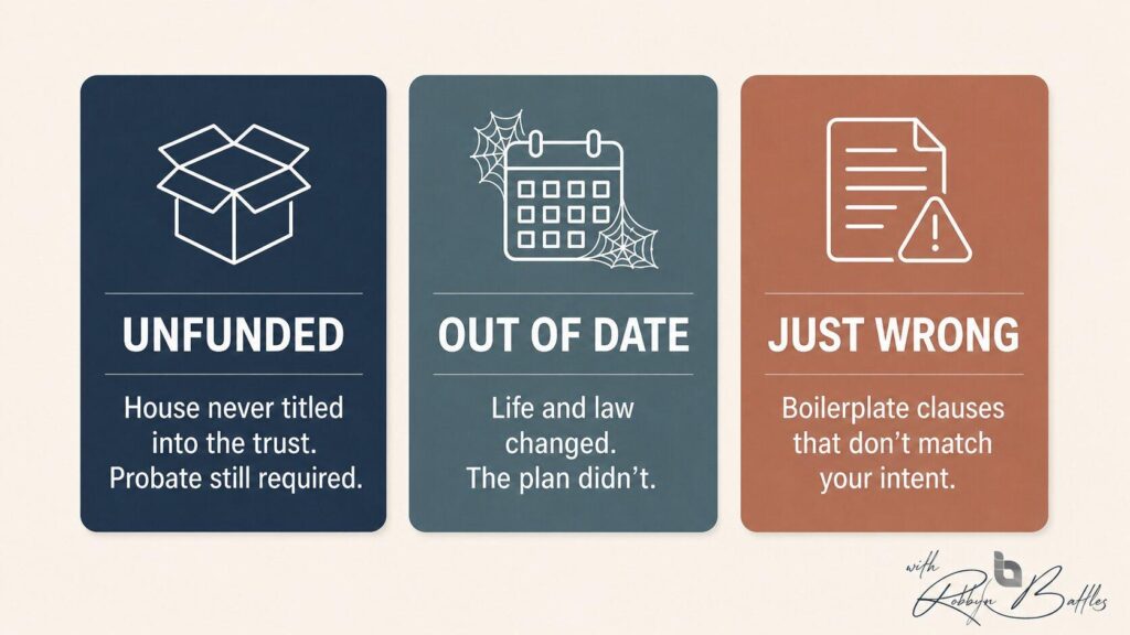 Three common living trust mistakes diagram