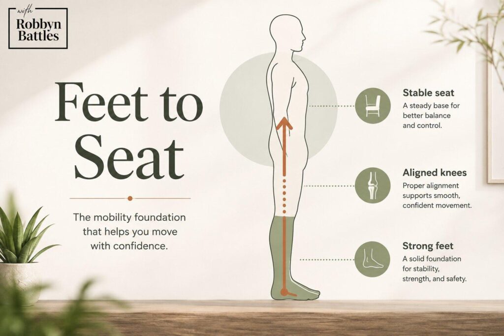 Feet to seat mobility foundation framework diagram Feet to seat mobility foundation framework diagram