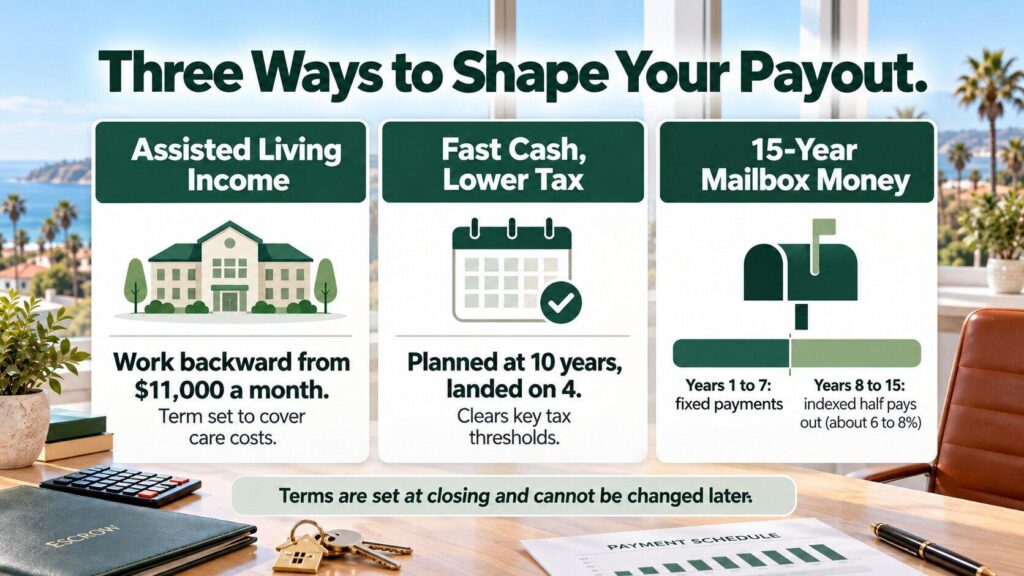 Three structured installment sale payout examples for assisted living, fast cash, and retirement income Three structured installment sale payout examples for assisted living, fast cash, and retirement income